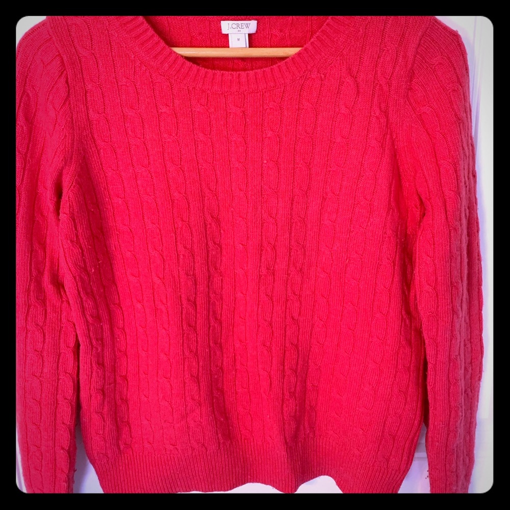 J.Crew Factory Red Cable Knit Sweater, Medium